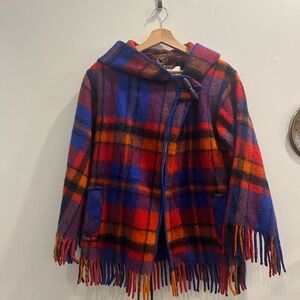 Colorful Wool Jacket with Fringe